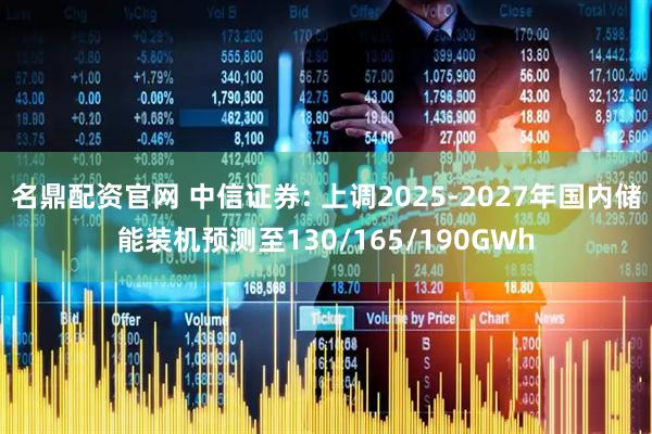 名鼎配资官网 中信证券: 上调2025-2027年国内储能装机预测至130/165/190GWh