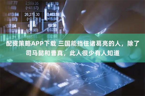 配资策略APP下载 三国能挡住诸葛亮的人，除了司马懿和曹真，此人很少有人知道
