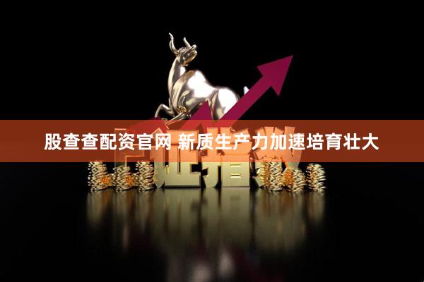 股查查配资官网 新质生产力加速培育壮大