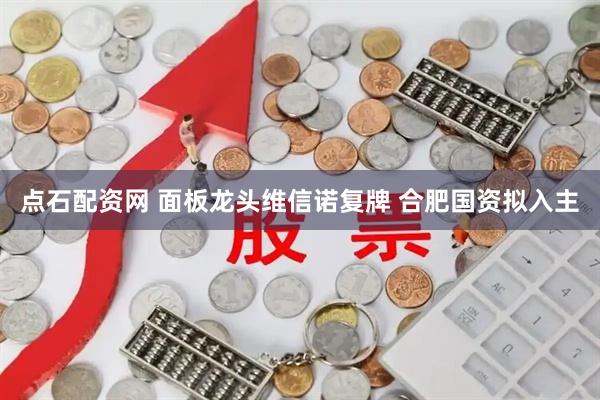 点石配资网 面板龙头维信诺复牌 合肥国资拟入主
